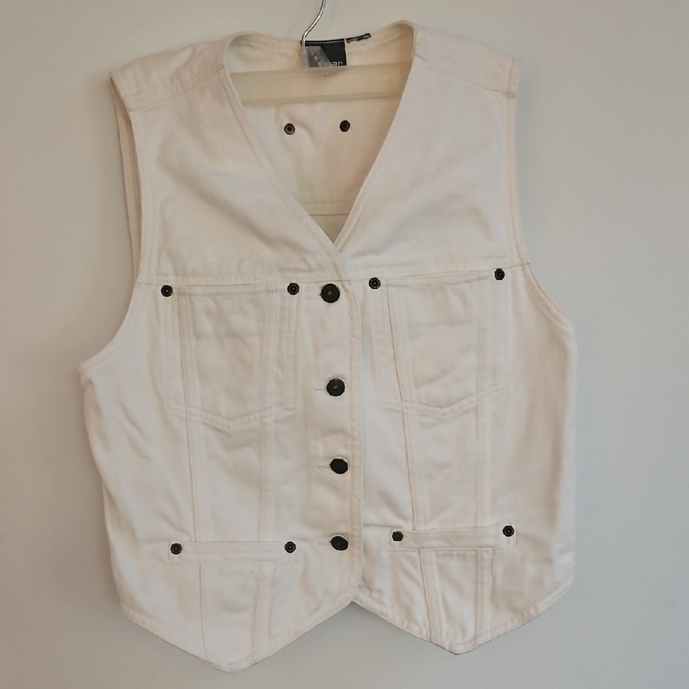 White Button-Up Vest